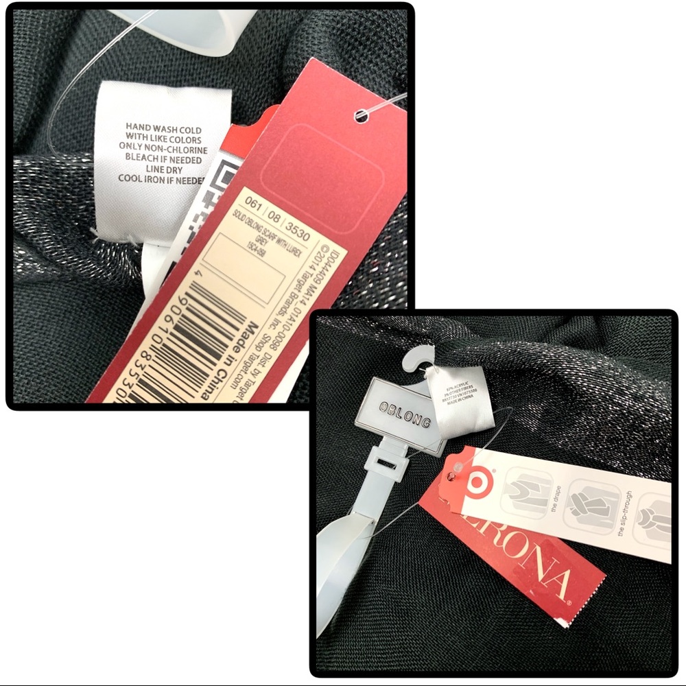 3/$15 Classy Gray & Silver Metallic Scarf Shawl - Picture 7 of 8
